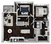 B7 - 1121sf Floor Plan B7 - 1121sf Floor Plan at Artesia Big Creek, Alpharetta, GA, 30005